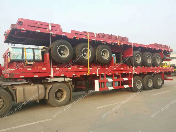 Flatbed container trailer