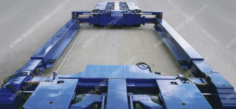 Extendable drop deck bed for Hydraulic modular trailer