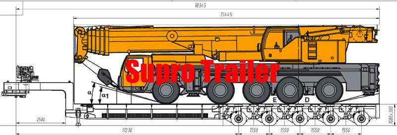 hydraulic modular trailer spacer drawing