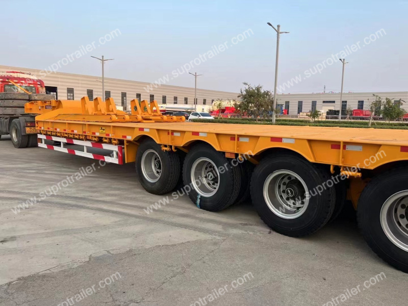4 axles 80 tons low bed trailer