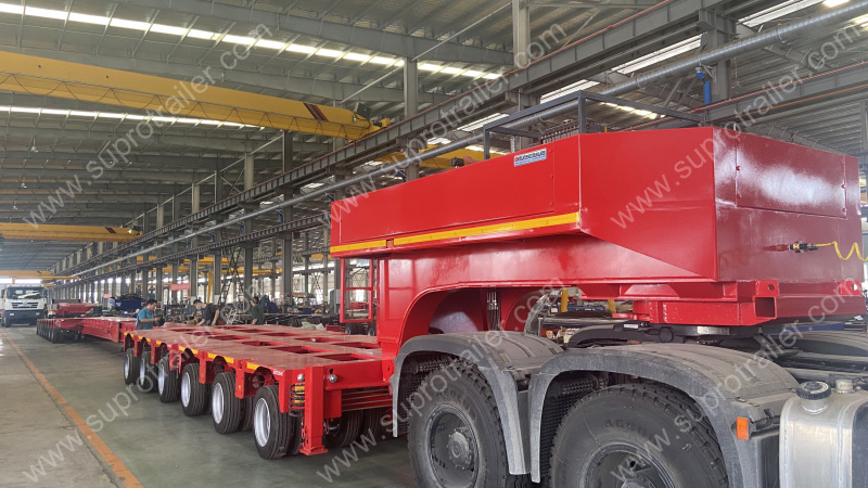 extendable beam of hydraulic modular trailer