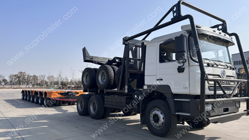 hydraulic modular trailer with towbar