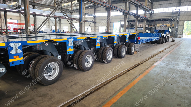 drop deck bed with hydraulic modular trailer