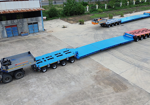 Plataforma rebajada con cabezal desmontable, Plataformas de 5+4+5m, Carga 140 toneladas