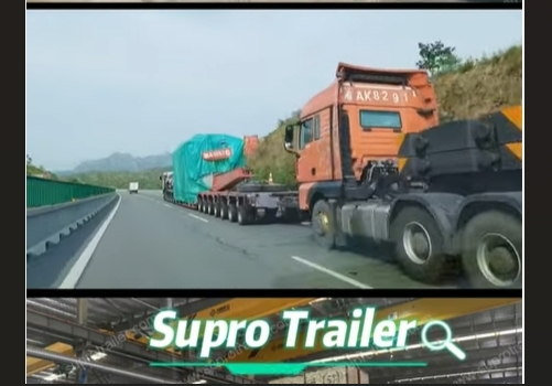 Les poutres latérales ajoutées augmentent la capacité de charge du plateau surbaissé de 220 à 350 tonnes !