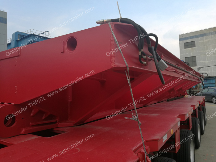 Spacer for hydraulic modular trailer