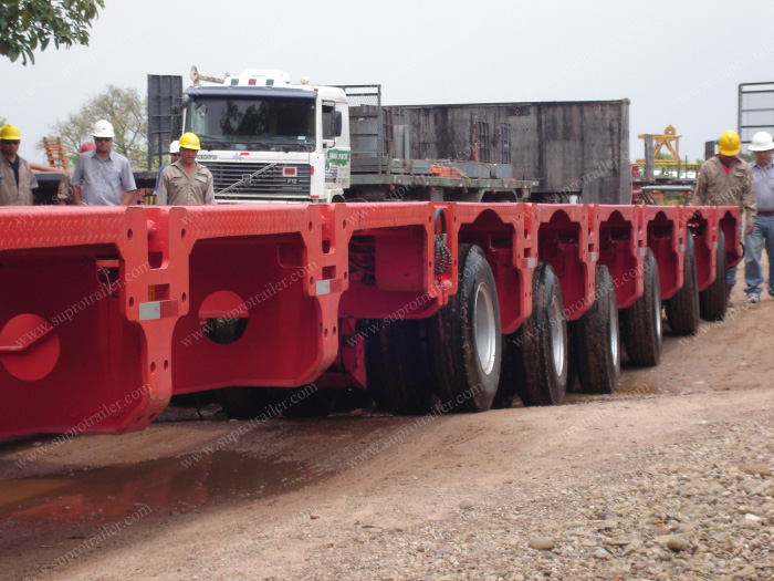 Nicolas hydraulic modular trailer with spacer