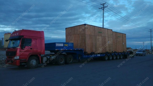 7 axles low bed trailer