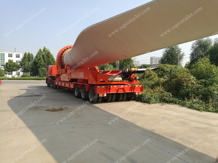Windmill turbine blade trailer