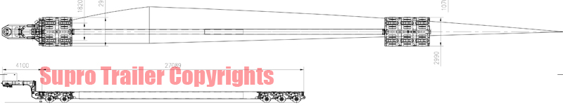 extendable beam combine with Hydraulic modular trailer