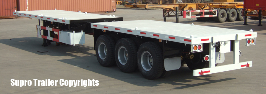 Extendable container trailer