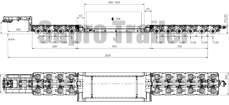 extendable drop deck bed