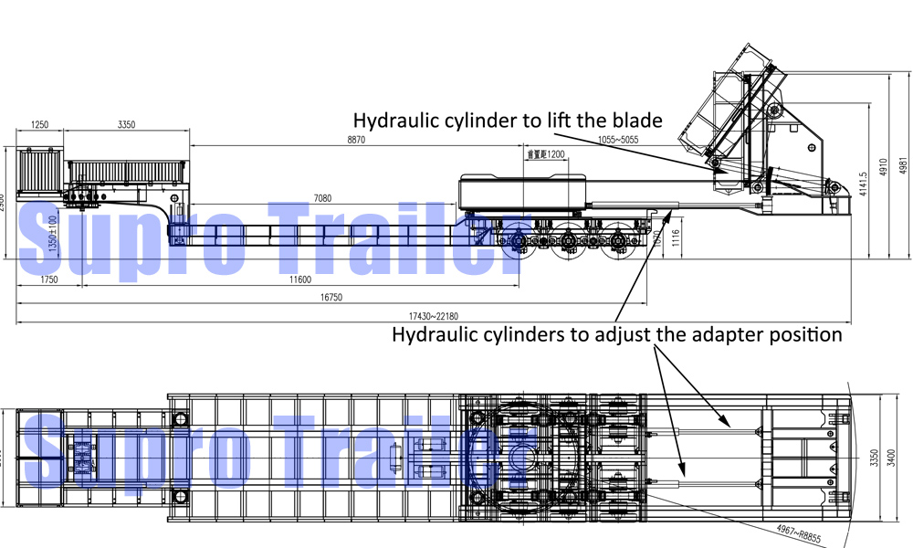 drawing of STBA-H-30 windmill blade adapter