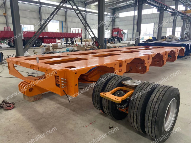 Hydraulic suspension with modular trailer frame