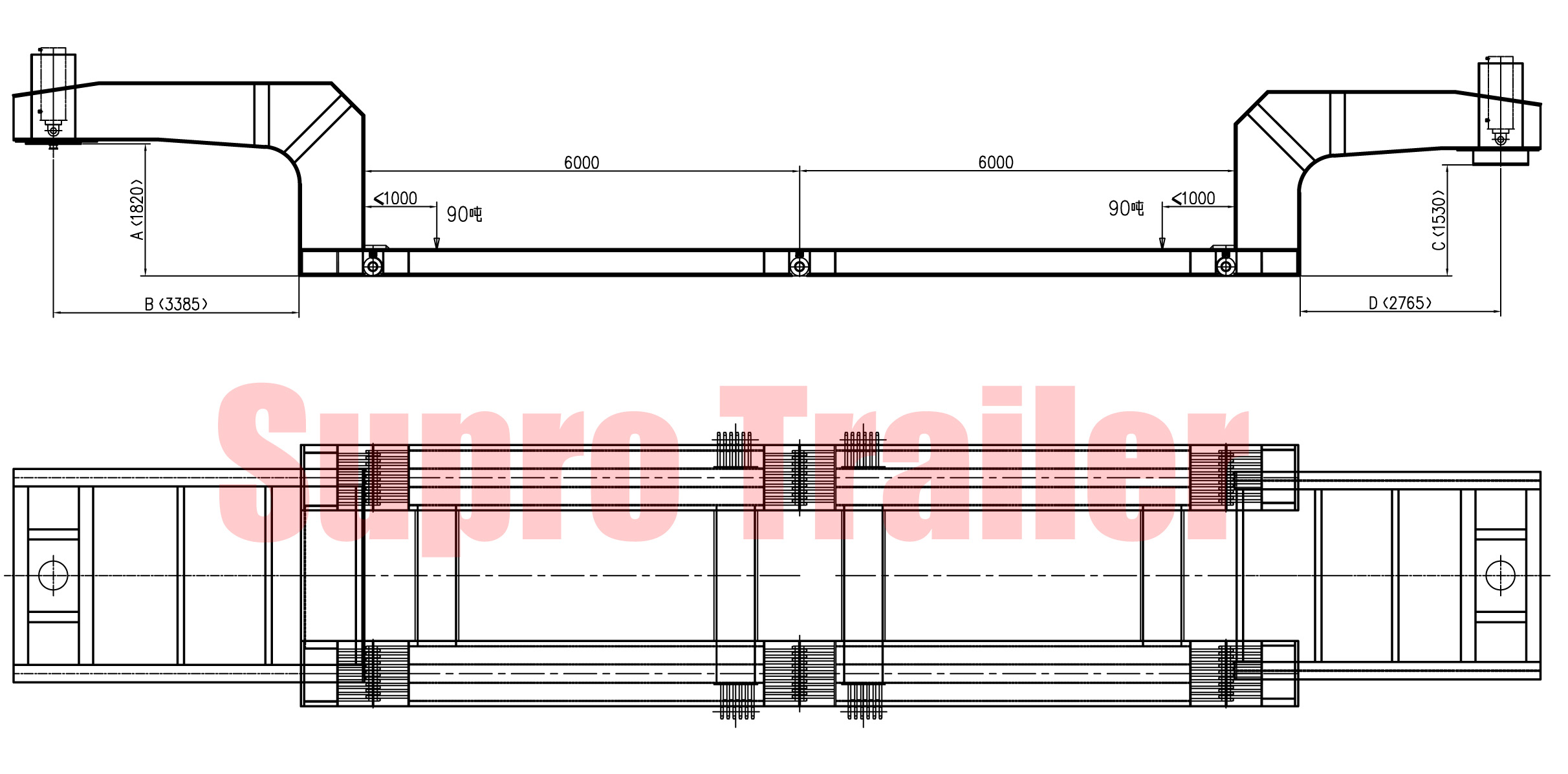 girder bridge for dolly trailer