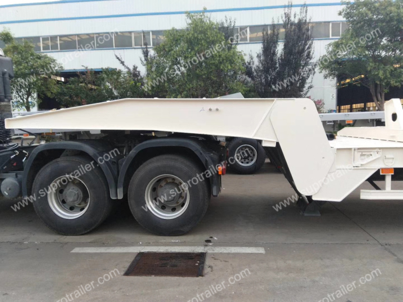 folded gooseneck low bed trailer