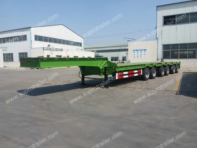 6 pneumatic steering axles low bed trailer