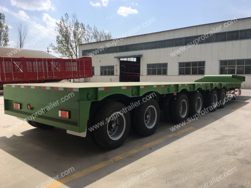 6 axles pneumatic steering axles low bed trailer