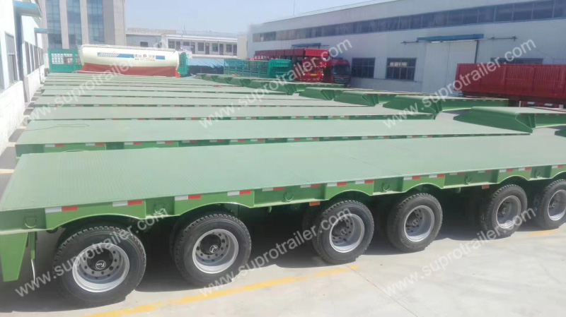 multi axles pneumatic axles low bed trailer