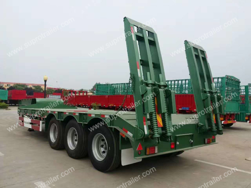 3 axles low bed trailer