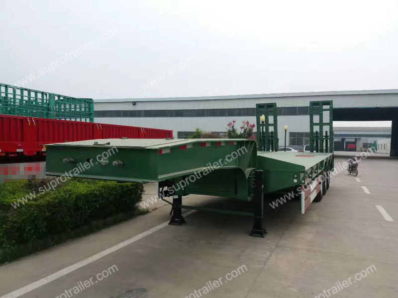 3 axles low bed trailer