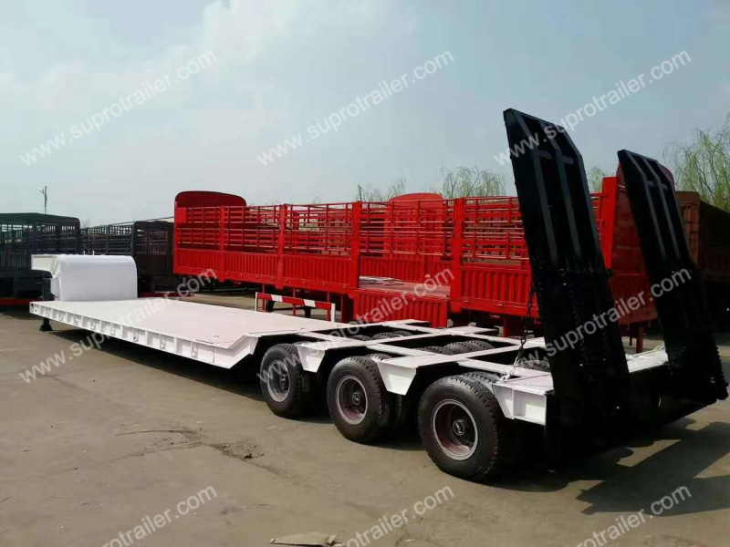 3 lines 6 axles lowboy trailer