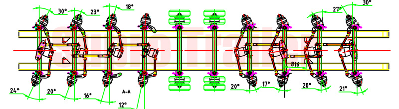 steering system of the multi axles low bed trailer