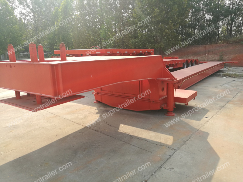 telescoping beam with hydraulic modular trailer