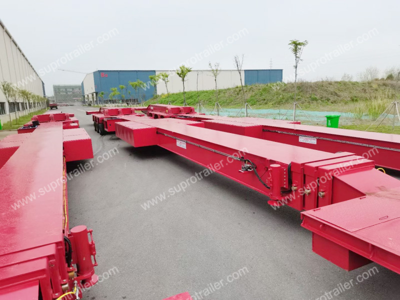 telescoping beam of the hydraulic modular trailer