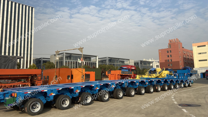 multi axles hydraulic suspension modular trailer