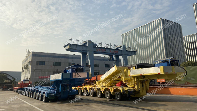 multi axles hydraulic suspension modular trailer