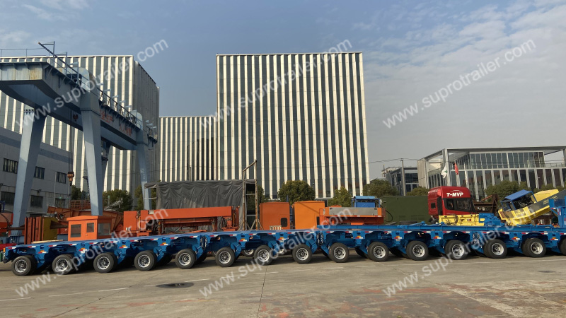 multi axles hydraulic suspension modular trailer