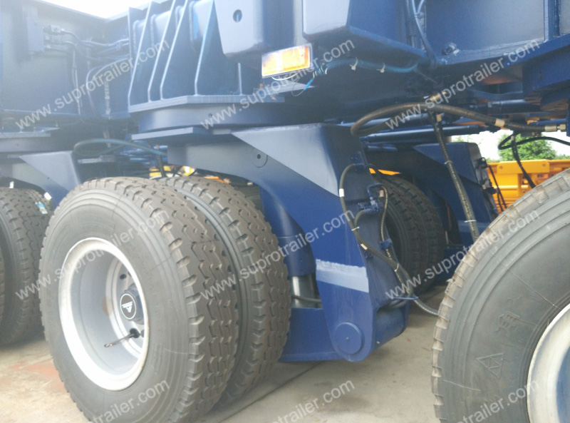 hydraulic suspension of multi axles hydraulic platform modular trailer