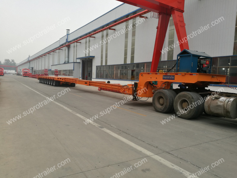 9 axles hydraulic suspension low bed trailer