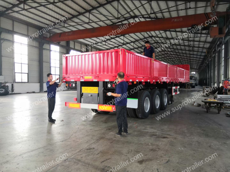 3 axles sidewall semi trailer