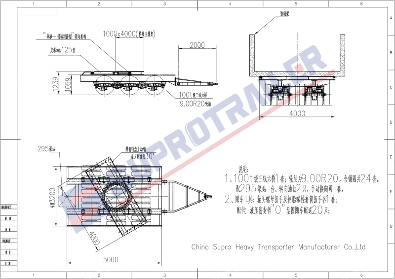 bridge girder transport semi trailer