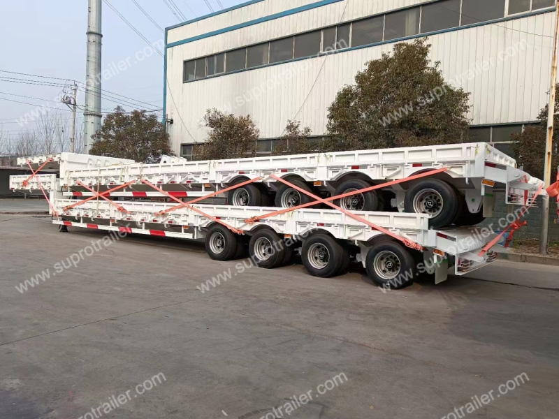 4 axles low bed trailer 