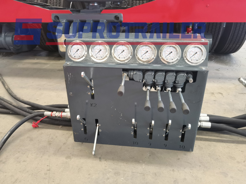 Control panel of hydraulic modular trailer