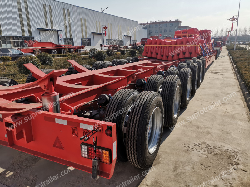 multi axles low bed trailer for tank cargo transport