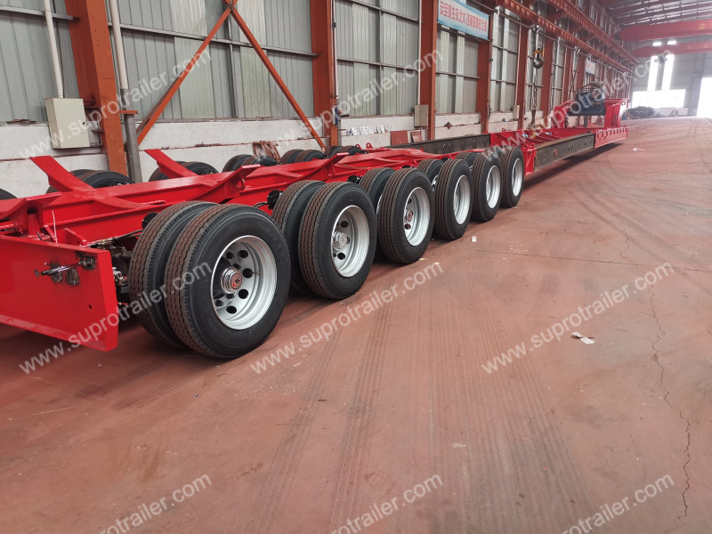 multi axles low bed trailer for tank cargo transport