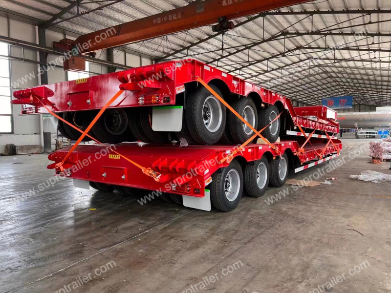 3 axles lowboy trailer