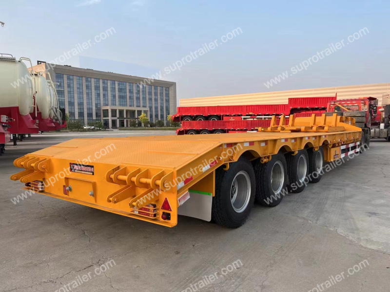 4 axles 80 tons low bed trailer