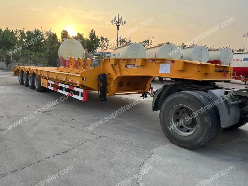 4 axles 80 tons low bed trailer