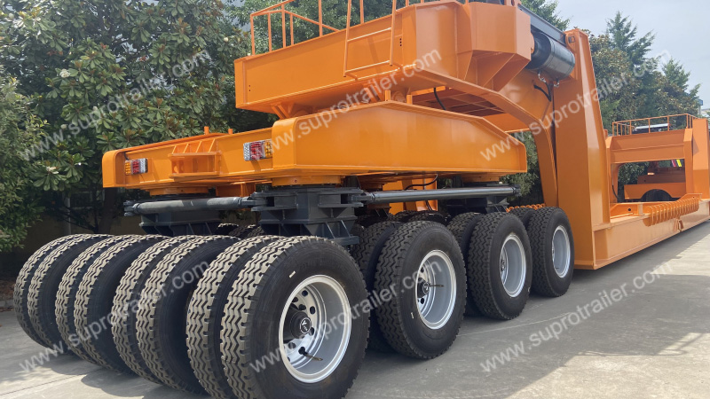 steering system of dolly trailer girder bridge