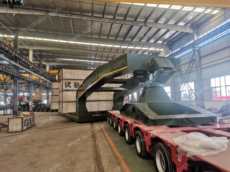 girder bridge with hydraulic modular trailer for tank cargo transport