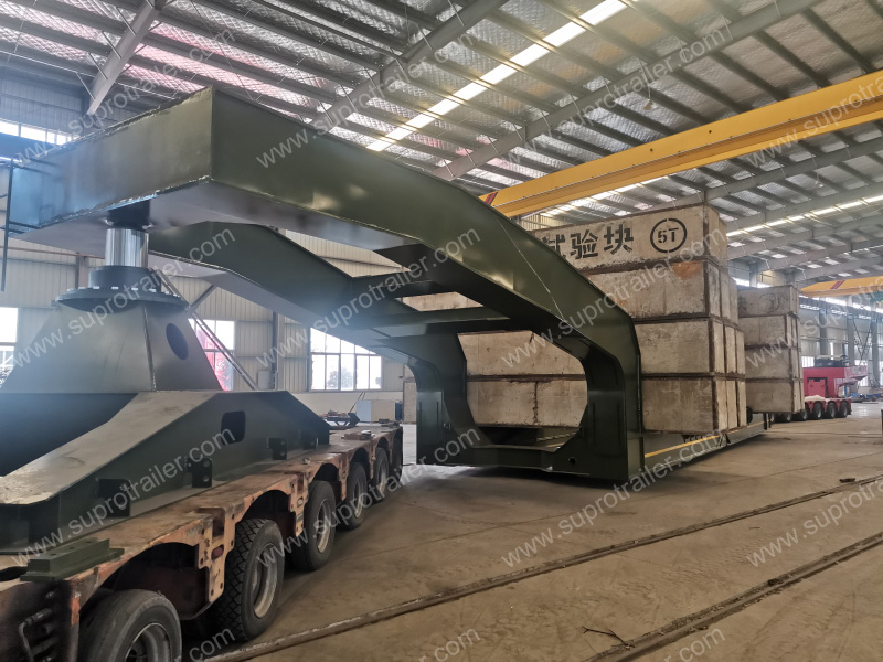 girder bridge with hydraulic modular trailer for tank cargo transport
