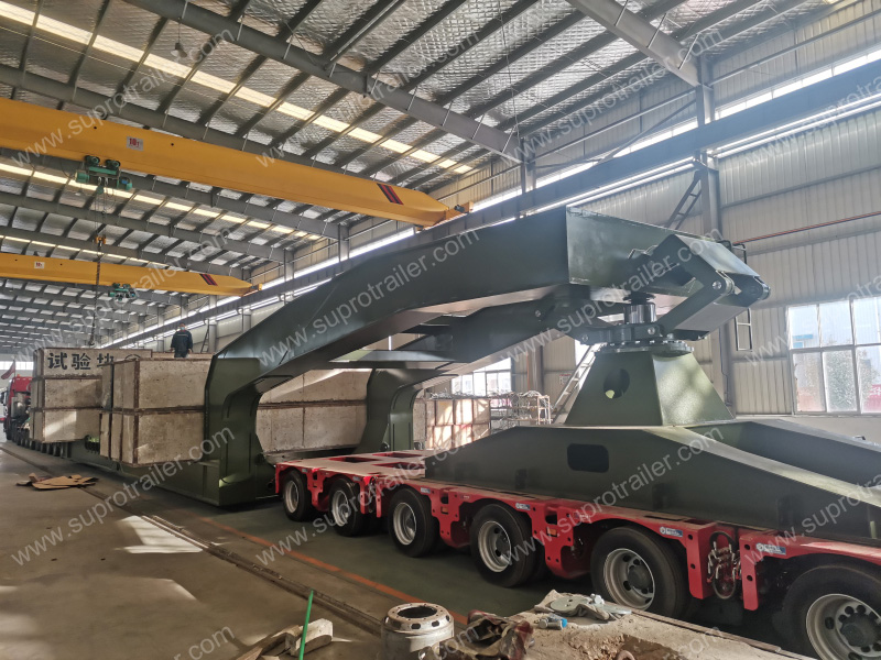 girder bridge with hydraulic modular trailer for tank cargo transport