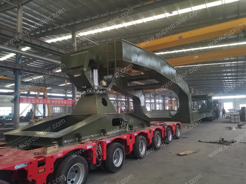 girder bridge with hydraulic modular trailer for tank cargo transport