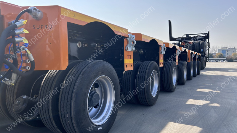 hydraulic modular trailer with towbar