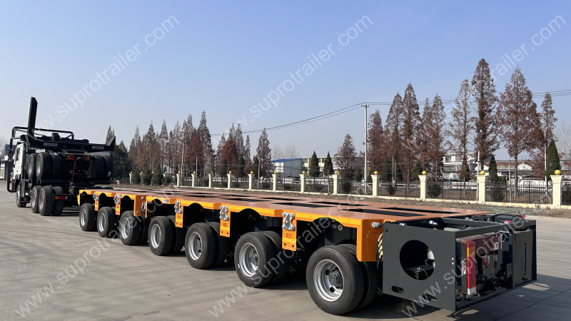 hydraulic modular trailer with towbar